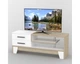 Тумба под телевизор в гостиную из ДСП Кромка ПВХ ТВ-331 Тиса мебель Дуб сонома/Белый - изображение 1