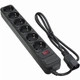 Сетевой фильтр питания Patron 1 m3*1mm2 (SP-1063U) 6 розеток BLACK (EXT-PN-SP-1063U) - изображение 1