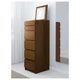 Комод IKEA MALM с 6 ящиками коричневая морилка ясеневый шпон зеркальное стекло 104.035.91 - изображение 2