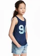 Майка с пайетками для девочки H&M 0506906003 134-140 см (8-10 years) темно-синий - изображение 2