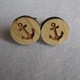 Дерев'яні запонки Якір Handmade (acs0005977) - зображення 1