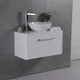 Тумба Fancy Marble FIJI 80 (Fiji 80 + 0304101) белая с каменной столешницей и умывальником Mona 420 (19008) - изображение 1