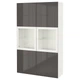Сервант IKEA (ІКЕА) BESTÅ 120х40х192см Selsviken глянцевий сірий білий (490.898.64) - зображення 1