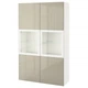 Сервант IKEA (ІКЕА) BESTÅ 120х40х192см Selsviken бежевий глянсовий білий (490.898.59) - зображення 1
