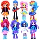Ігровий набір My Little Pony 9 фігурок героїв 13 см Рарити - Пінкі Пай - Сансет Шімер - Сутінкова Іскорка - Флатершай - Веселка Деш - Дыджей Пон - Флеш Сентри (Великі Рухомі Іграшки Ляльки Травень Літл Поні) - зображення 2