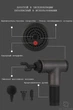 Массажер пистолет Fascial Gun HG-320 Чёрный портативный ручной вибрационный мышечный для спины и тела - изображение 3
