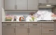 Кухонный фартук на стену Розовые Гвоздики (наклейка для кухни ПВХ пленка скинали) узоры орнамент Цветы Серый 60х200 см - изображение 3