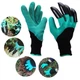 Садові рукавички з пластиковими наконечниками Garden Genie Gloves рукавички з кігтями Чорні з зеленим (663247) - зображення 1