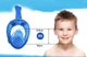 Детский набор для плавания 2 в 1 (полнолицевая панорамная маска FREE BREATH XS голубая + ласты синие M) - изображение 10