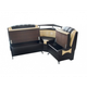 Кухонный уголок с полкой мягкий из ДСП + кожзам Самба Modern Коричневый + бежевый - изображение 3