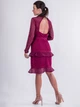 Платье с рюшами и кружевной отделкой True Decadence AS120620-34 XL (79858XL) Бордовый - изображение 2