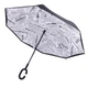 Зонт Up-Brella женский наоборот обратного сложения умный зонт (смарт зонт) Journal white - изображение 4