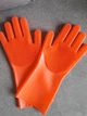 Силиконовые многофункциональные перчатки для мытья и чистки Magic Silicone Gloves Оранжевые - изображение 4