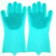 Силіконові багатофункціональні рукавички для миття та чищення Magic Silicone Gloves Бірюза - зображення 1