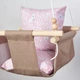 Тканевые подвесные качели Infancy Зайцы на розовом Бежевая основа - изображение 4
