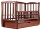 Кровать Babyroom Еліт маятник, ящик, откидной бок DEMYO-5 бук тик - изображение 2