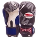 Перчатки для бокса и единоборств на липучке TWINS TW-2206 Black-Blue-White 12 унций - зображення 1