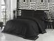 Постельное белье First Choice Deluxe Satin DARK 200х220 Novel Line Black - изображение 1