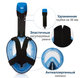 Маска для плавання Seagard Easy Breath II L/XL Чорно-синя панорамна з кріпленням для камери - зображення 2