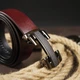Ремень мужской с пряжкой уголки Vintage 20261 Коричневый - изображение 6