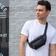 Сумка на пояс бананка чоловіча з натуральної шкіри Vintage leather-20205 Чорна - изображение 5