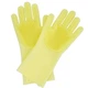 Хозяйственные силиконовые перчатки для уборки и мытья посуды Magic Silicone Gloves Желтый #S/O - изображение 1