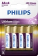 Bateria Philips Lithium Ultra AA BLI 4 (FR6LB4A/10) - obraz 1
