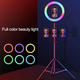 Лед-лампа кольцевая для студийного освещения RGB 38 см LED MJ38 с пультом для селфи, блогеров, фото - изображение 6