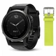 Смарт-годинник Garmin Fenix 5s Sapphire Black with Black Yellow Silicone Bands (010-01685-11) - зображення 1