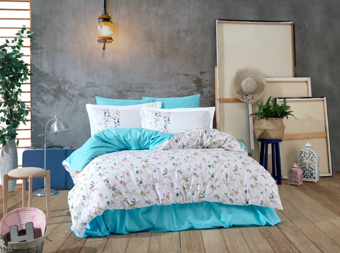 

Комплект постельного белья Hobby Poplin Orient 200x220 Бирюзовый