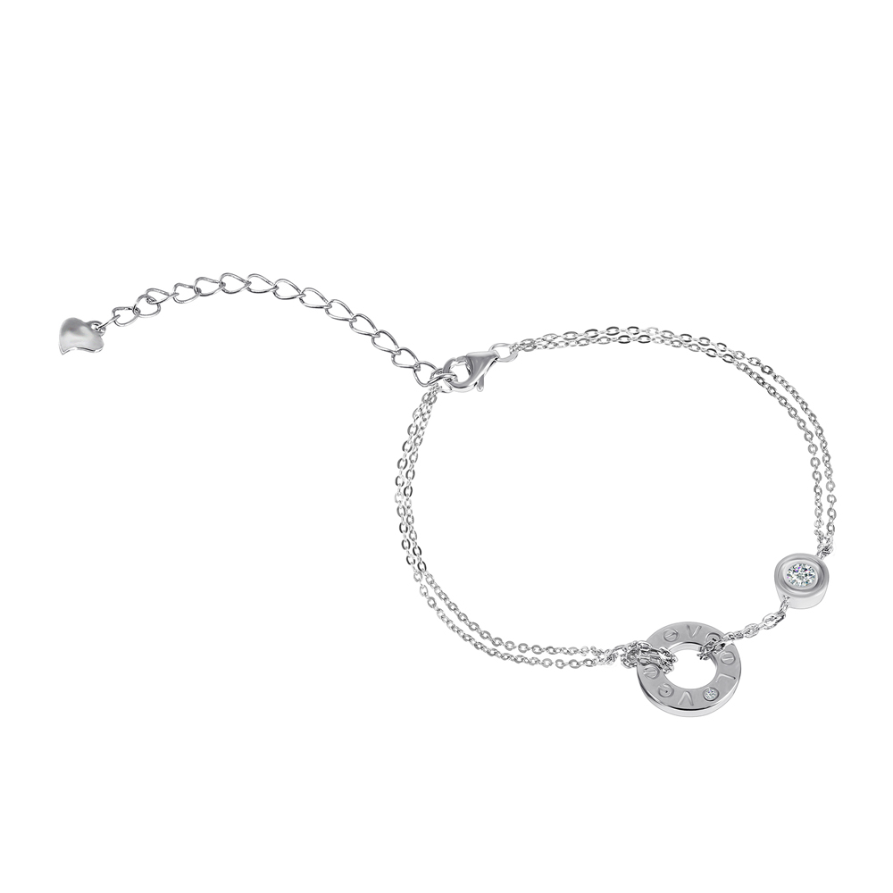 

Серебряный Браслет Silvex925 15+5 ±2 см с фианитом (вес 3.3 г) модели Б2Ф/1000