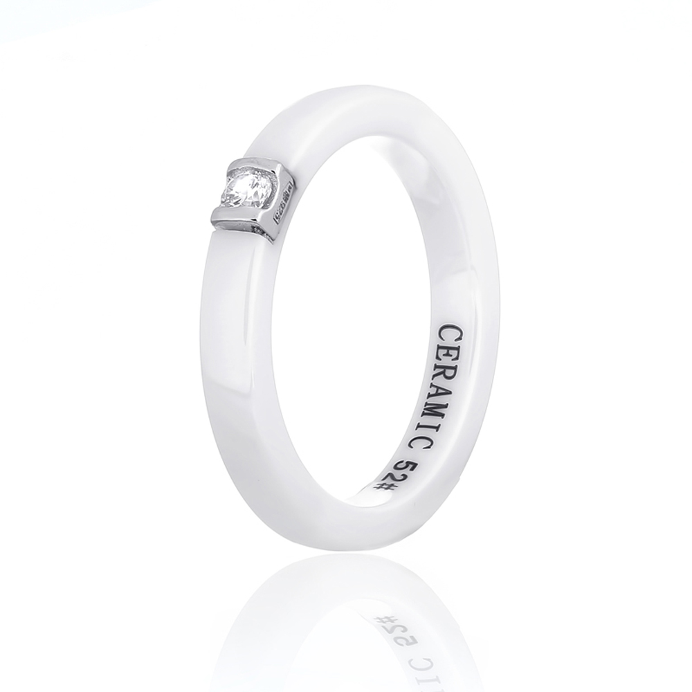 

Серебряное кольцо Silvex925 18 мм с фианитом и керамикой (вес 2.6 г) модели К2ФК1/1008-18