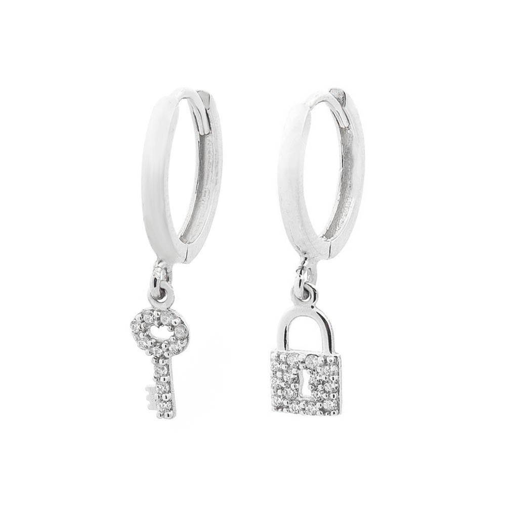 

Золотые серьги G-ONIKS «Замок-ключик» с фианитом (1.73 г) модели с05406-1,73