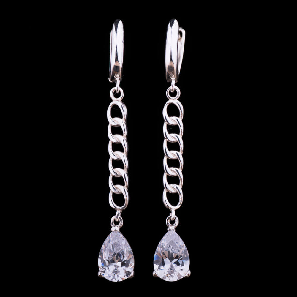 

Серебряные серьги S-ONIKS «Капельки» с фианитом (4.6 г) модели 121614-4,6