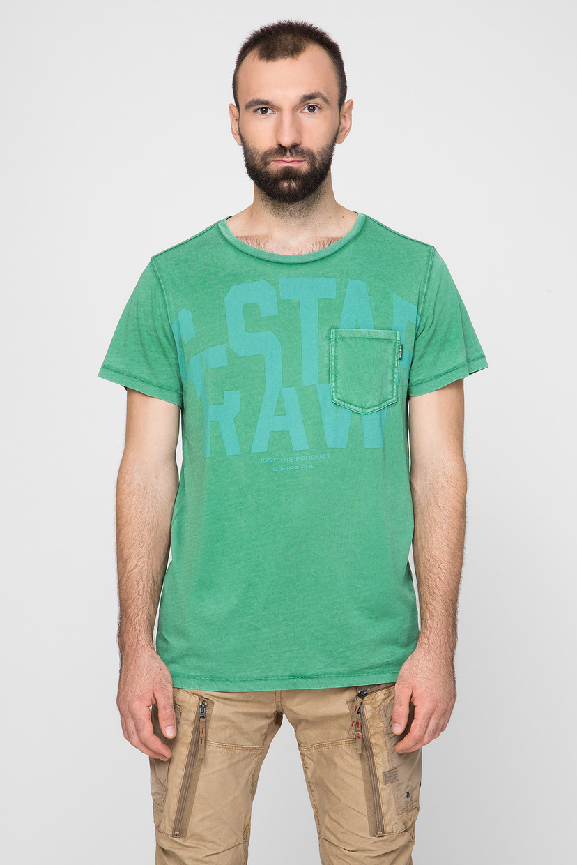 

Мужская зеленая футболка Graphic 15 r t s\s G-Star RAW XS D12850,B059