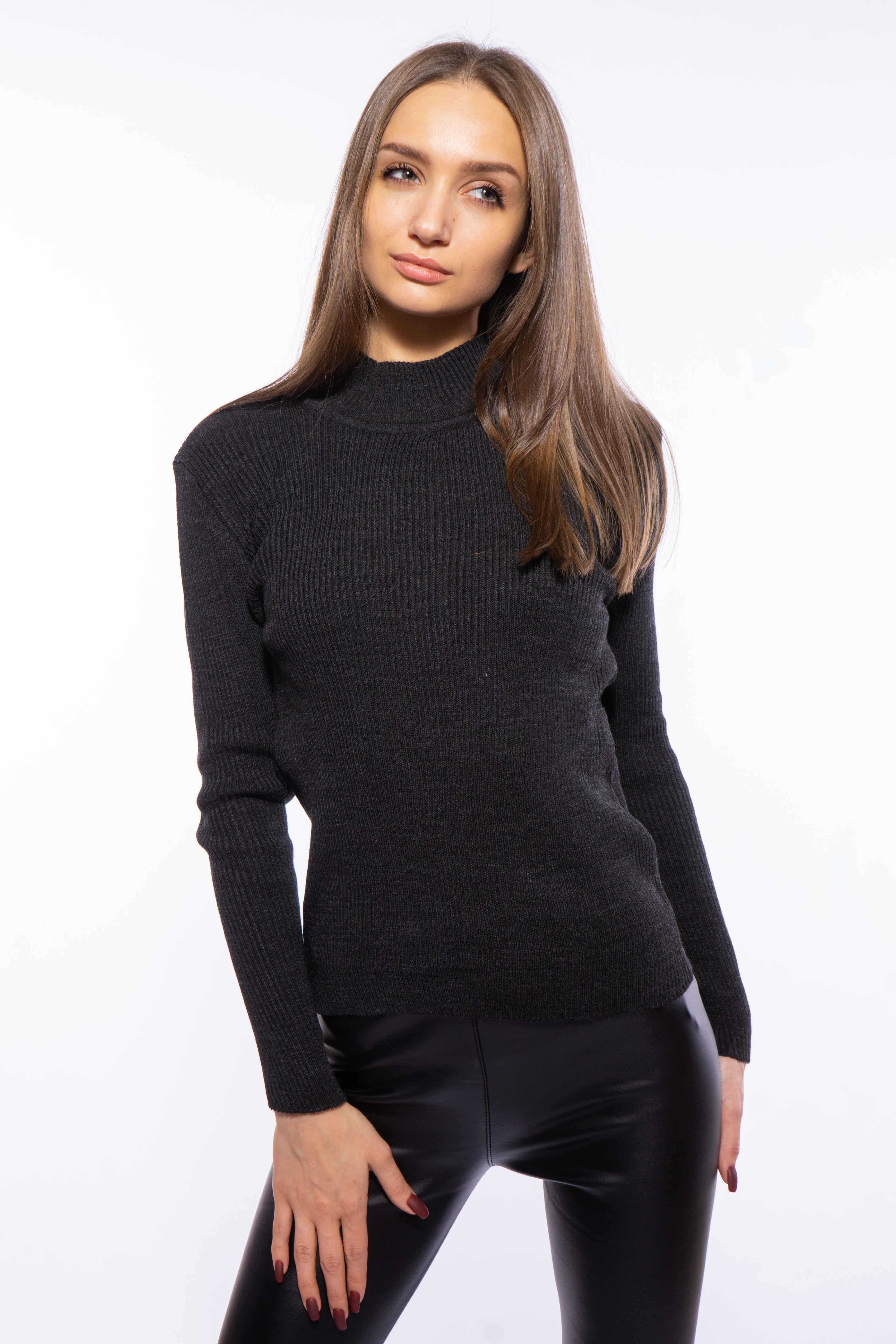 

Гольф однотонный Time of Style 607F006 - Грифельный, Гольф однотонный Time of Style 607F006 S-M Грифельный