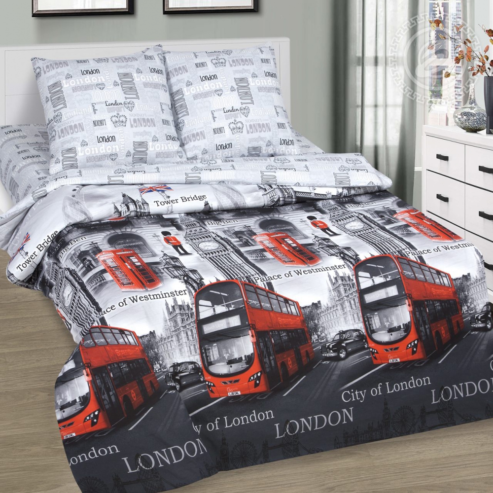 

Комплект постельного белья Komfort-tekstil Гринвич, поплин (Полуторный)