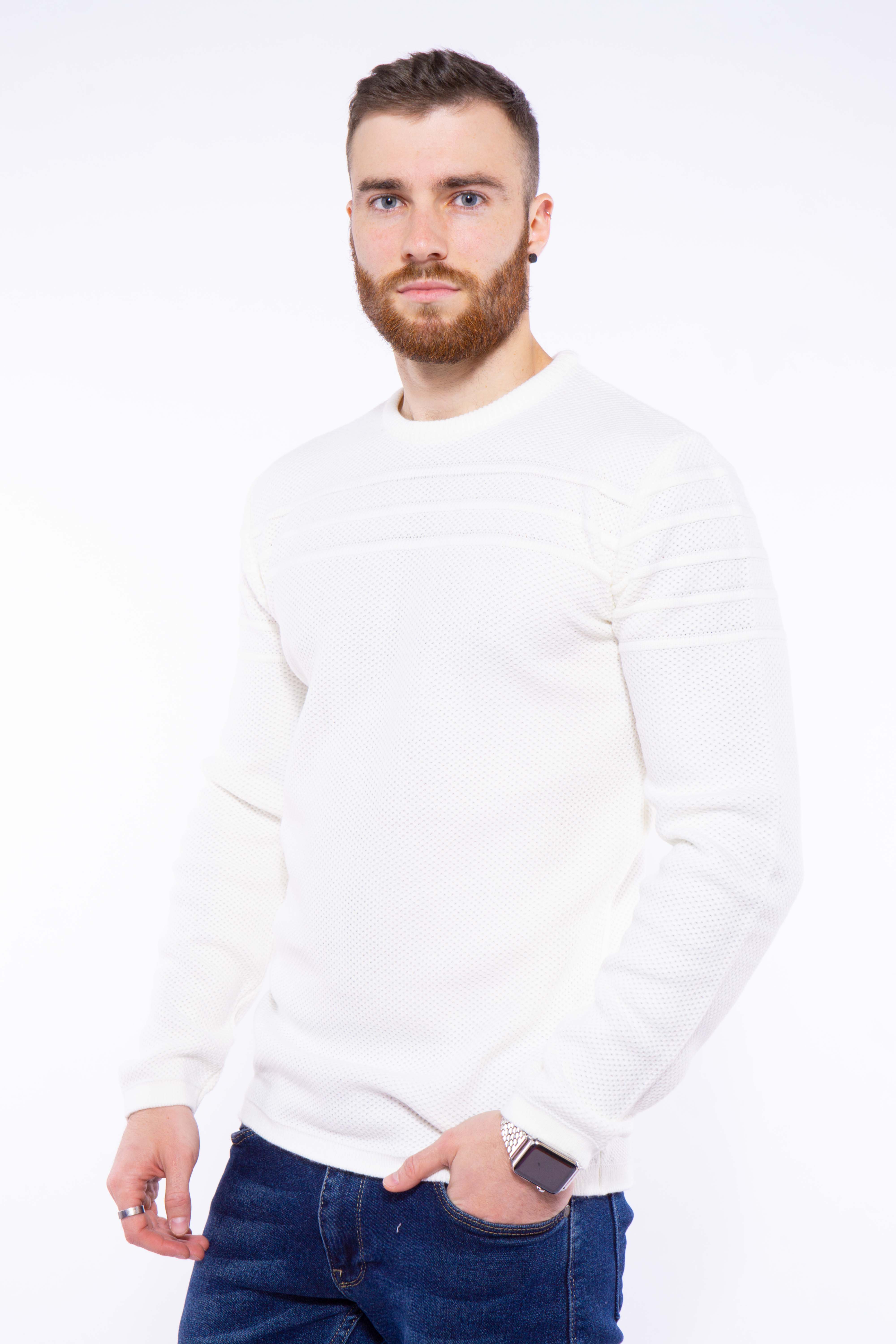 

Пуловер однотонный Time of Style 608F001 M Молочный