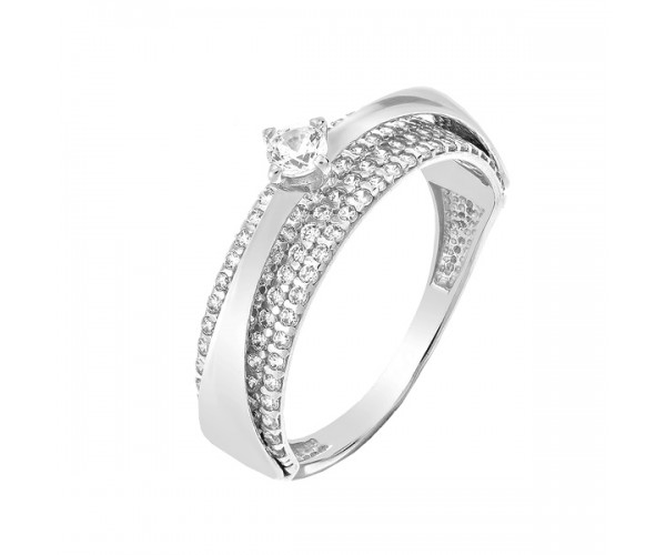 

Кольцо серебряное с фианитами размер 18 КВ2872