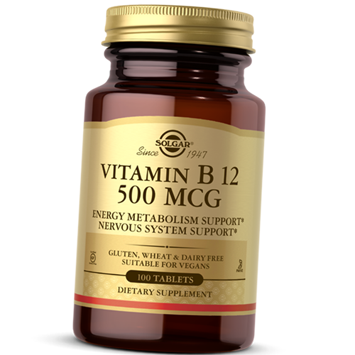 

Витамин В12, Цианокобаламин, Vitamin B12 500, Solgar 100таб (36313092)