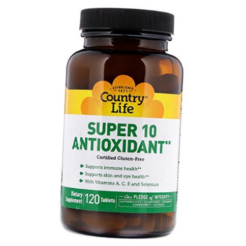 

Антиоксидантный Комплекс, Super 10 Antioxidant, Country Life 120таб (70124003)
