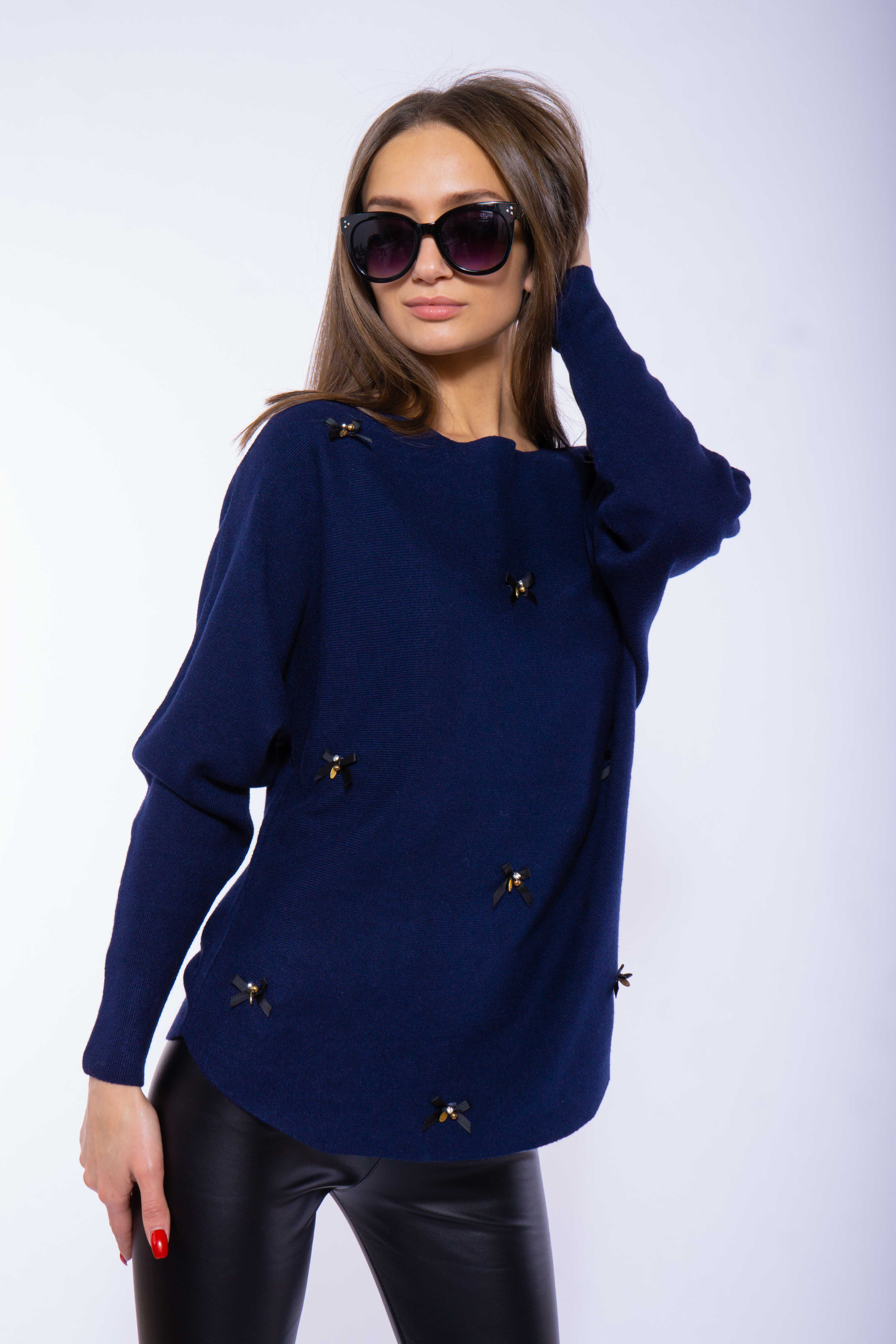 

Свитер женский Time of Style 120PFA7232 M-L Темно-синий