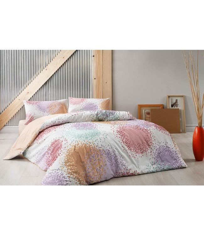 

Комплект постельного белья Tac полуторный ранфорс Rio V03 turuncu оранжевый подростковый арт.TAC60241859