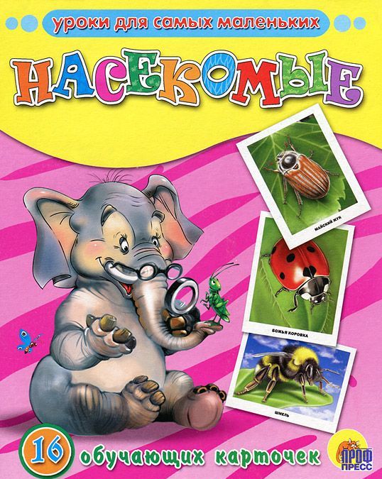 

Насекомые.16 обучающих карточек