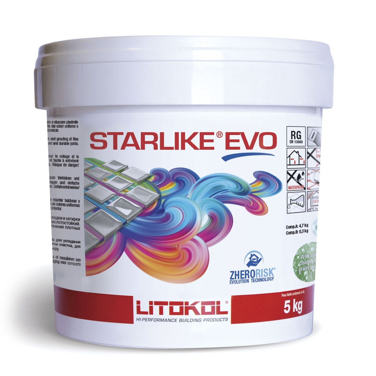 

Затирка эпоксидная Litokol Starlike EVO 205, 5 кг для швов плитки, мозаики(classic warm)