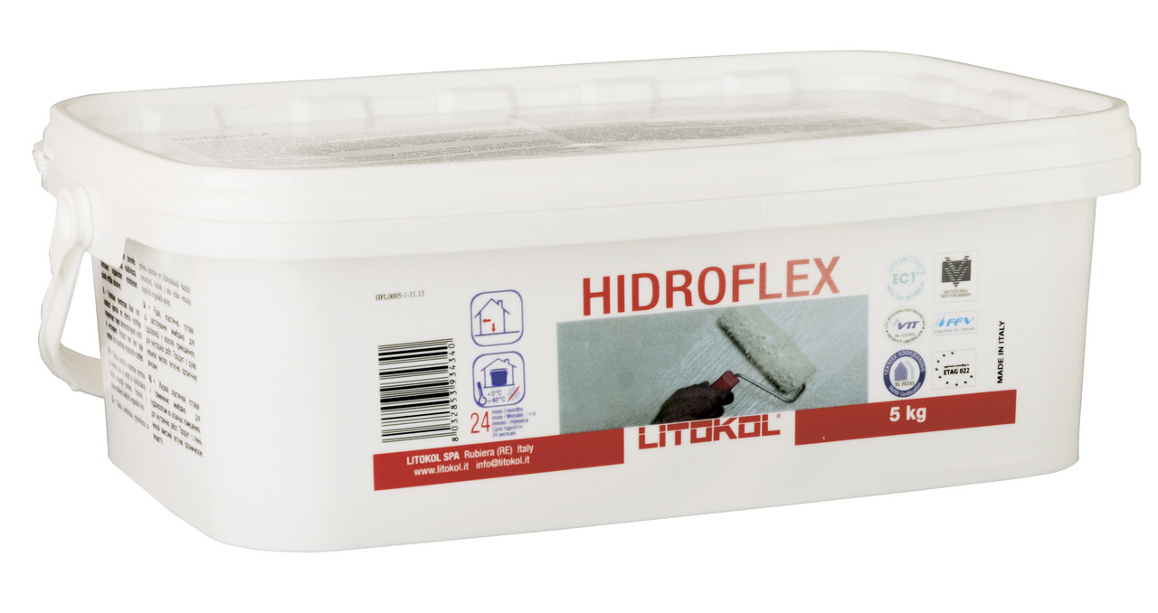 

Гидроизоляция готовая однокомпонентная Litokol Hidroflex (гидрофлекс) 5 кг, (внутр)