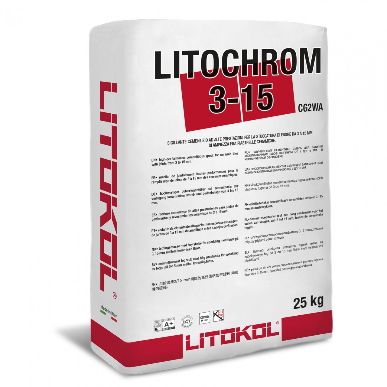 

Затирка цементная Litokol Litochrom(литокол литохром )3-15мм С.10, 25 кг