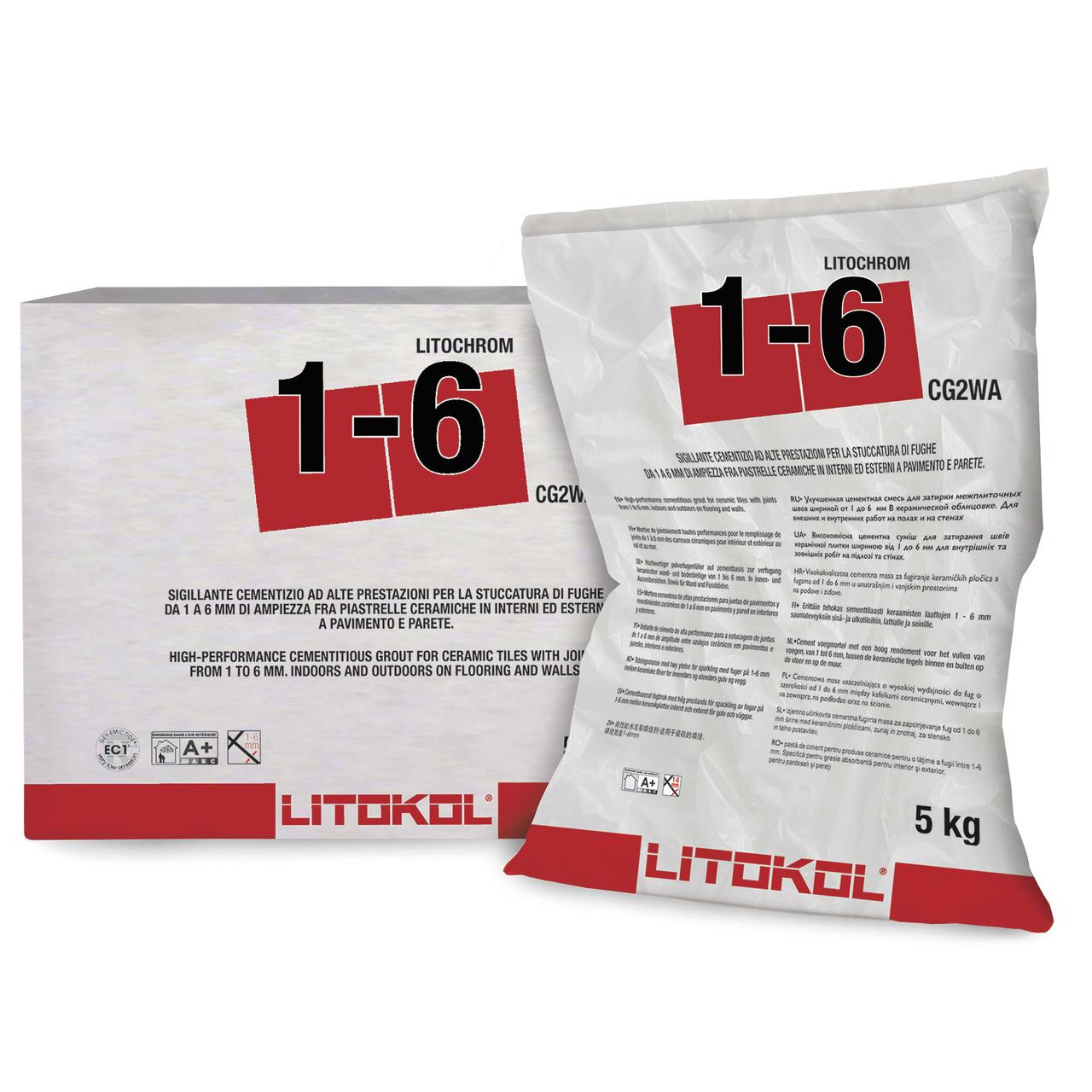 

Затирка цементная Litokol Litochrom(литокол литохром )1-6мм С.170, 5 кг
