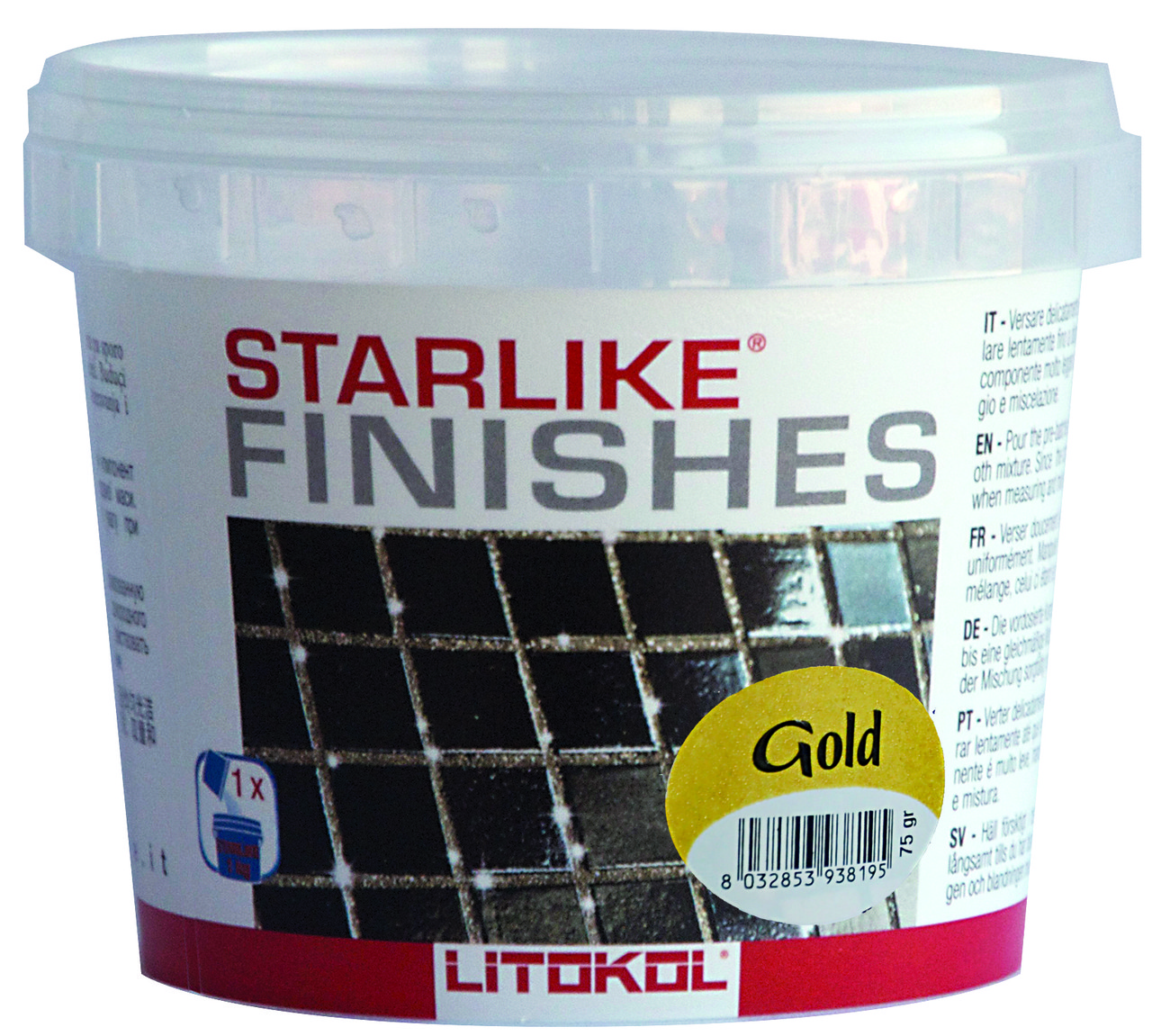

Добавка для затирки Litokol Starlike Gold, 30гр (золотая крошка)