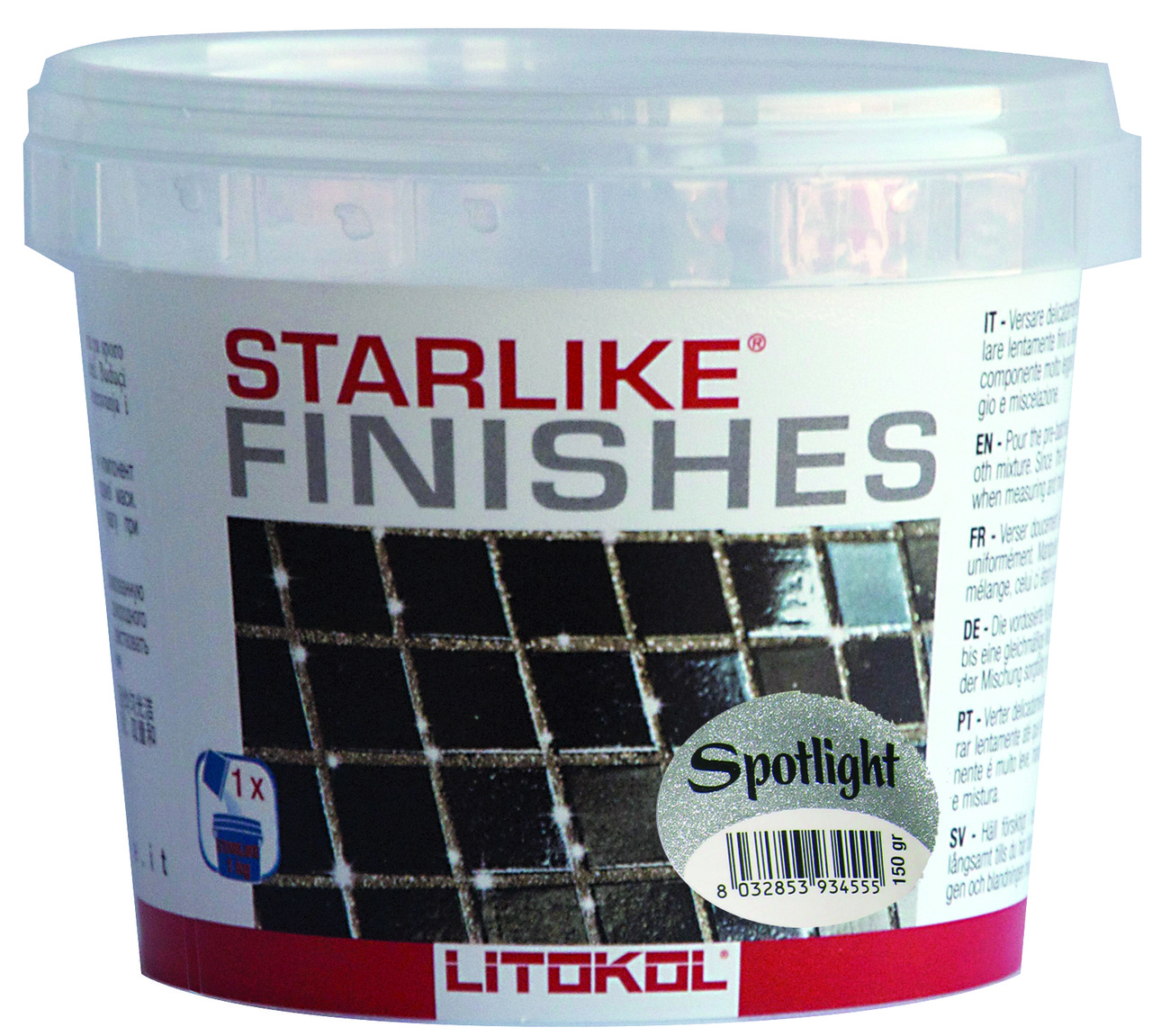 

Добавка для затирки Litokol Starlike Spotlight, 150гр (серебрянная крошка)